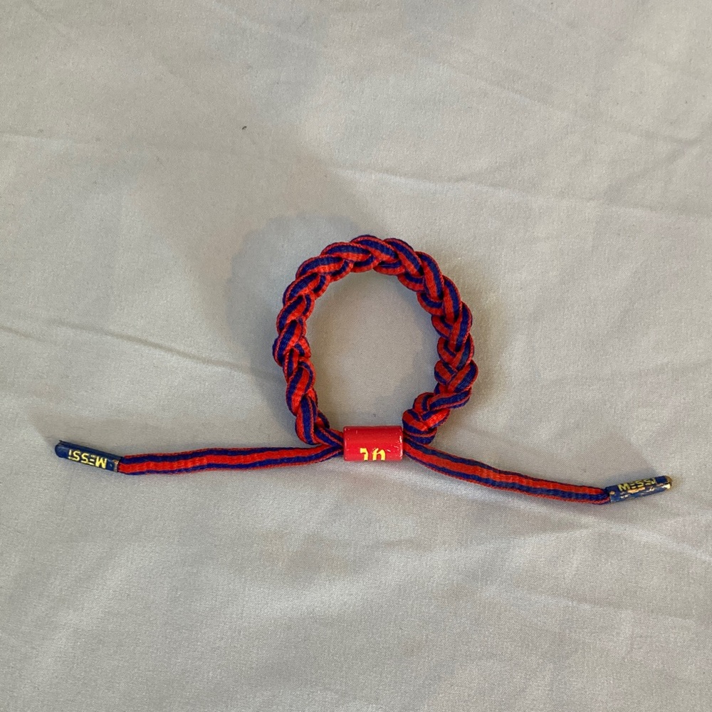 Messi Red and Blue Braided Bracelet